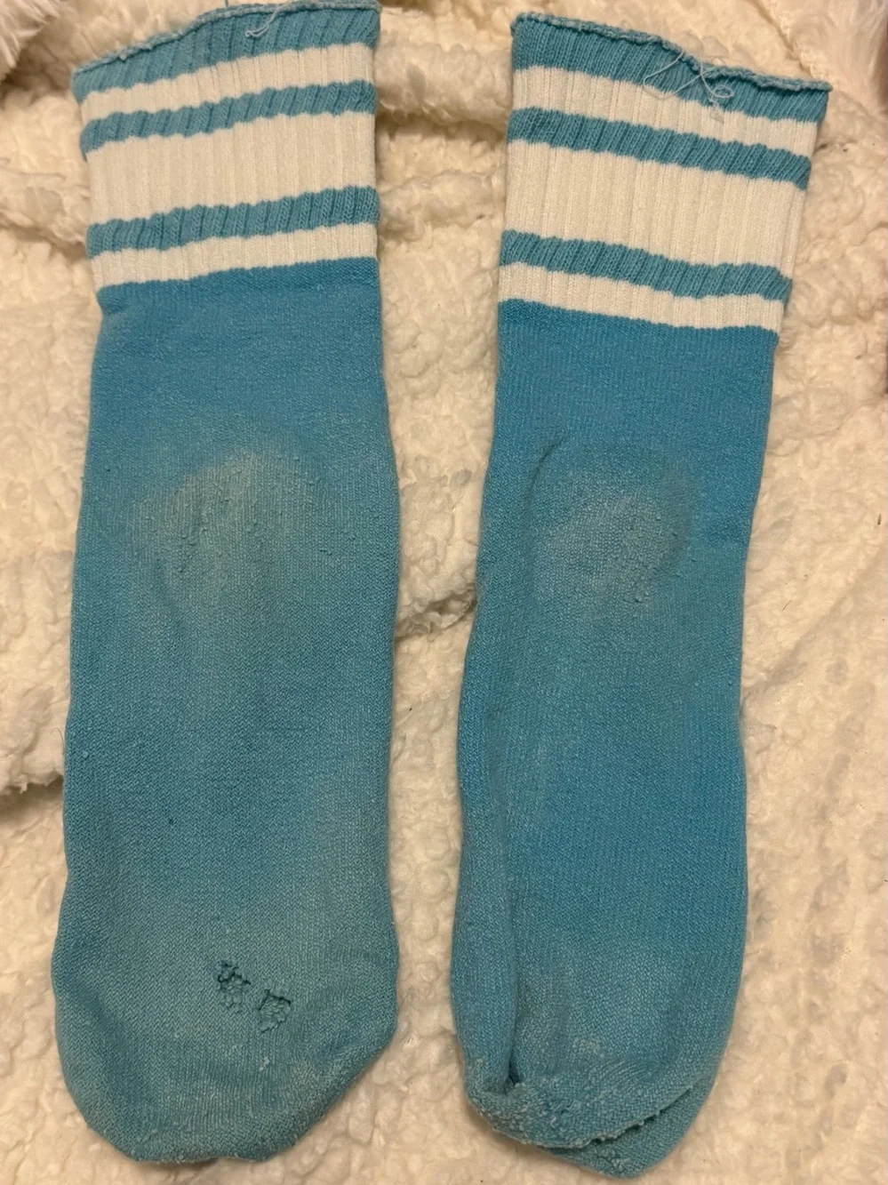 Vintage Blue Striped Athletic Crew Socks